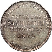 1 Gulden - Bernhard II, Germany, 1829 reverse image