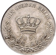 1 Gulden - Bernhard II, Germany, 1835-1837 reverse image