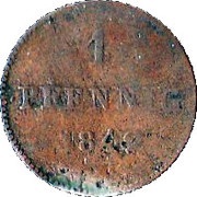 1 Pfennig - Bernhard II, Germany, 1839-1842 reverse image