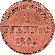 1 Pfennig - Bernhard II, Germany, 1860-1866 reverse image