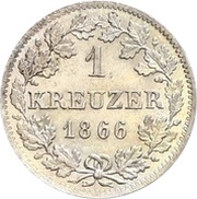 1 Kreuzer - Bernhard II, Germany, 1864-1866 reverse image