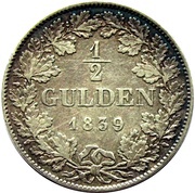 ½ Gulden - Bernhard II, Germany, 1838-1841 reverse image