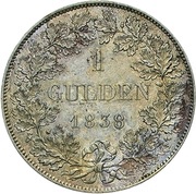 1 Gulden - Bernhard II, Germany, 1838-1841 reverse image