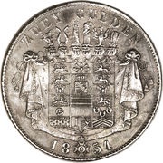 2 Gulden - Bernhard II, Germany, 1854 reverse image