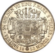 2 Thalers / 3½ Gulden - Bernhard II, Germany, 1853-1854 reverse image