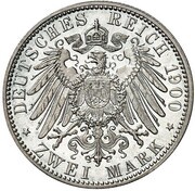 2 Marks - George II Pattern, Germany, 1900 reverse image