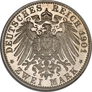 2 Marks - George II, Germany, 1901 reverse image