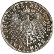 2 Marks - George II, Germany, 1902 reverse image