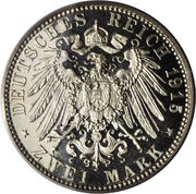 2 Mark - Bernhard III Death, Germany, 1915 reverse image