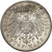 5 Mark - George II, Germany, 1900 reverse image