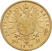 20 Mark - George II, Germany, 1872 reverse image