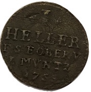 1 Heller - Ernest August Constantin under guardianship of Frederick III of Gotha, Germany, 1750-1755 reverse image