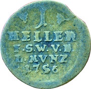1 Heller - Ernest August II Constantine, Germany, 1756-1758 reverse image