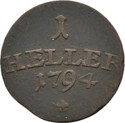 1 Heller - Charles August, Germany, 1794 reverse image