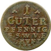 1 Pfennig - Ernest August II Constantine, Germany, 1756-1757 reverse image