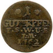 1 Guter Pfennig - Anna Amalia Regent, Germany, 1761-1762 reverse image