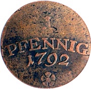1 Pfennig - Charles August, Germany, 1792 reverse image