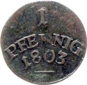 1 Pfennig - Charles August, Germany, 1799-1807 reverse image