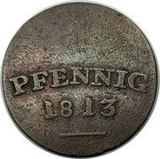 1 Pfennig - Charles August, Germany, 1810-1813 reverse image