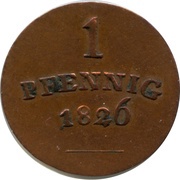1 Pfennig - Charles August, Germany, 1821-1826 reverse image