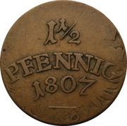 1½ Pfennig - Charles August, Germany, 1807 reverse image