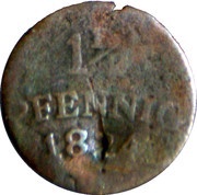 1½ Pfennig - Charles August, Germany, 1824 reverse image