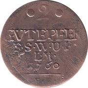 2 Gute Pfennig - Anna Amalia Regent, Germany, 1760 reverse image
