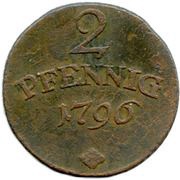 2 Pfennig - Charles August, Germany, 1792-1796 reverse image