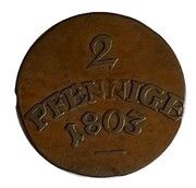 2 Pfennige - Charles August, Germany, 1803-1807 reverse image