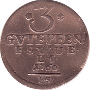 3 Pfennige - Anna Amalia Regent, Germany, 1760-1762 reverse image