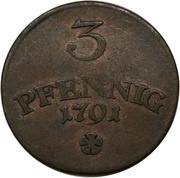 3 Pfennig - Charles August, Germany, 1791-1792 reverse image