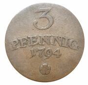 3 Pfennig - Charles August, Germany, 1792-1794 reverse image
