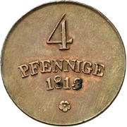 4 Pfennige - Charles August, Germany, 1813 reverse image
