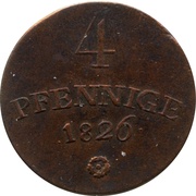 4 Pfennige - Charles August, Germany, 1821-1826 reverse image
