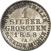 1 Silbergroschen - Charles Alexander, Germany, 1858 reverse image