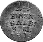 1⁄24 Thaler - Charles August, Germany, 1815 reverse image