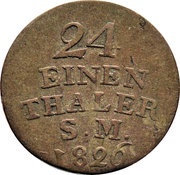 1⁄24 Thaler - Charles August, Germany, 1821-1826 reverse image