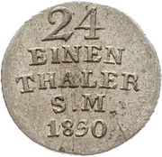 1⁄24 Thaler - Charles Frederick, Germany, 1830 reverse image