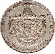 2 Thalers / 3½ Gulden - Charles Frederick, Germany, 1840-1848 reverse image