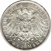 2 Marks - William Ernest Duke's Marriage, Germany, 1903 reverse image