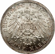 5 Mark - William Ernest Duke's Marriage, Germany, 1903 reverse image