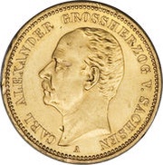 20 Mark - Charles Alexander, Germany, 1892-1896 obverse image