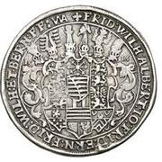 1 Thaler "Achtbrüdertaler" - John Ernest IV, Frederick VII, William IV, Albert I, John Frederick IV, Ernest III, Frederick William and Bernhard, Germany, 1616-1619 reverse image
