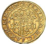 1 Goldgulden - John Ernest IV and his 5 brothers, Germany, 1623 reverse image