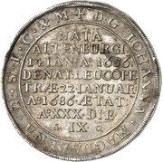 1 Thaler - John Adolphus I Death, Germany, 1686 reverse image