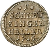 1 Heller - Moritz William of Sachsen-Zeitz, Germany, 1705-1718 reverse image