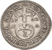 1 Dreier - Moritz William of Sachsen-Zeitz, Germany, 1702 reverse image