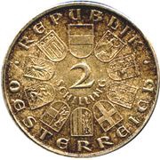 2 Schillings Theodor Billroth obverse image