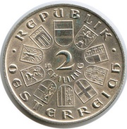 2 Schillings Wolfgang Amadeus Mozart obverse image