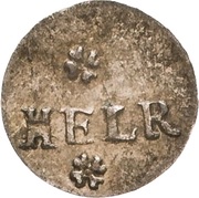1 Heller - Christian II, John George I and August, Germany, 1599 reverse image